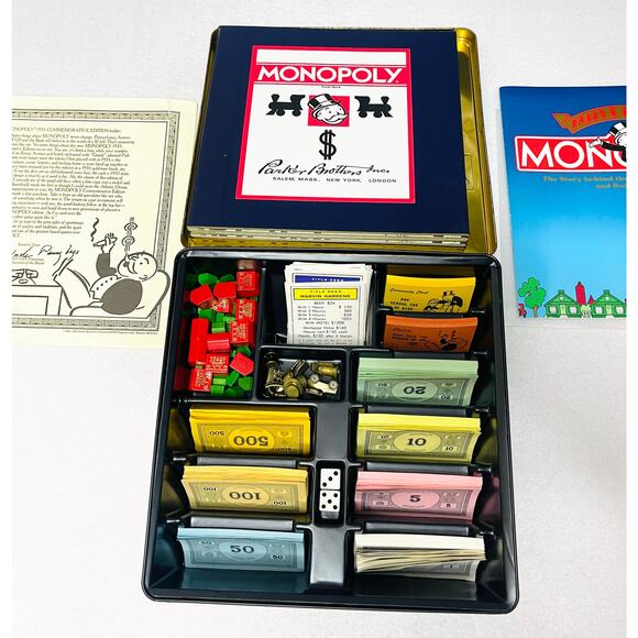 Vintage Monopoly 1935 Commemorative Edition 1985 Collectors Tin Complete - Picture 7 of 8